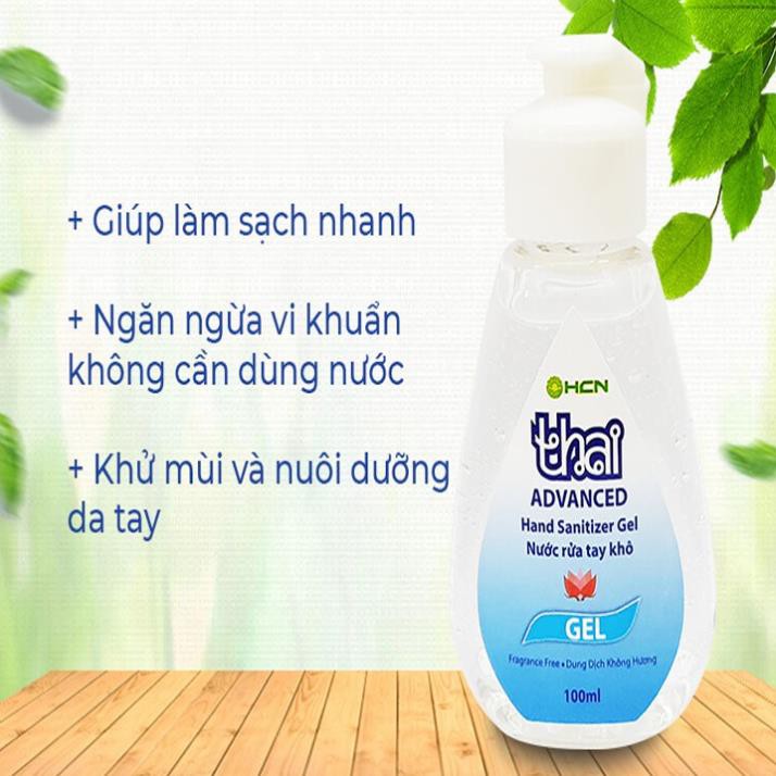 Nước rửa tay khô Thai Advanced gel 100ml diệt 99.9% vi khuẩn