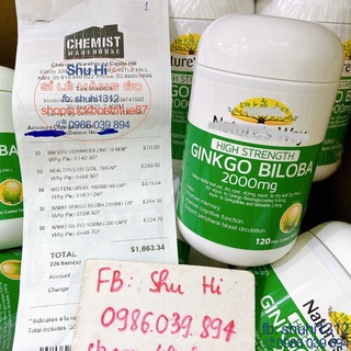 Viên bổ não ginkgo biloba nw 2000mg 120 viên giúp hoạt huyết hưỡng não, tăng cường trí nhớ - ginkgo nw
