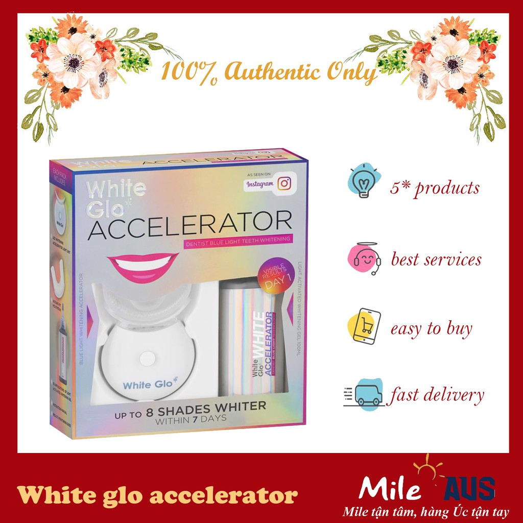 Set Ngậm Trắng Răng White Glo Accelerator hàng Úc