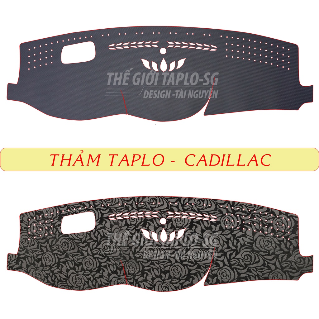 [Cadillac Escalade 2019] Thảm Taplo oto loại da vân gỗ,da cacbon,da nỉ đen và nhung lông cừu dày 3 lớp