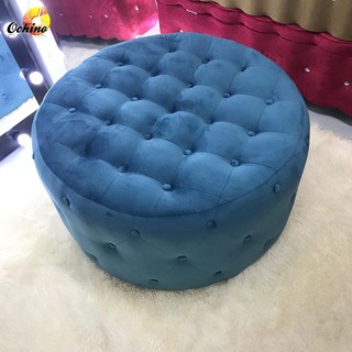 Ghế Tròn, Đôn Tròn Sofa (Đường Kính 80cm Đính Khuy cách điệu)