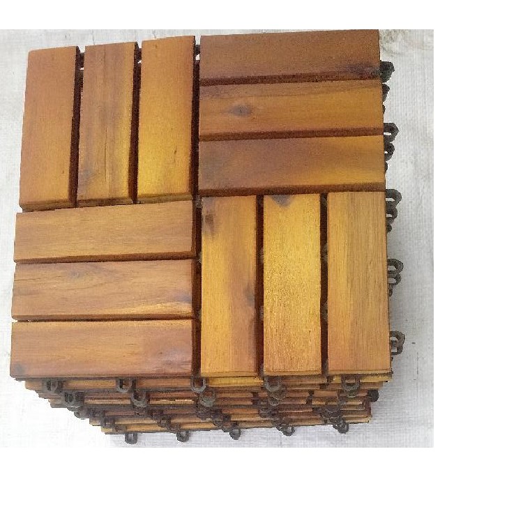 Combo 10 vỉ GỖ TỰ NHIÊN NGOÀI TRỜI 12 nan-SÀN GỖ TỰ LẮP RÁP-VỈ GỖ LÓT SÀN BAN CÔNG - MIẾNG GỖ VỈ NHỰA LÓT SÀN, NÂU VÀNG