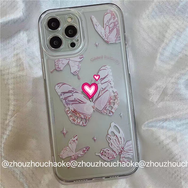 Ốp ĐiệN ThoạI HọA TiếT Bươm BướM Cho iPhone 14 13 12 11 Pro Max XS Max X XR 7 8 Plus SE 2