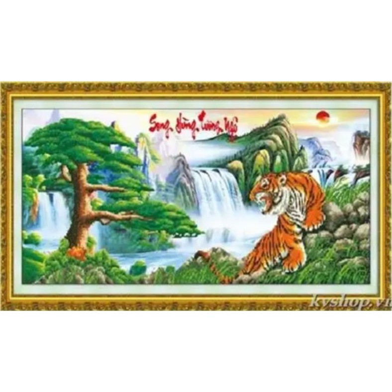 Tranh Đính Đá ABC 3D Song Hùng Tương Ngộ HA111AB (KHÁCH TỰ ĐÍNH) KT:106X53CM