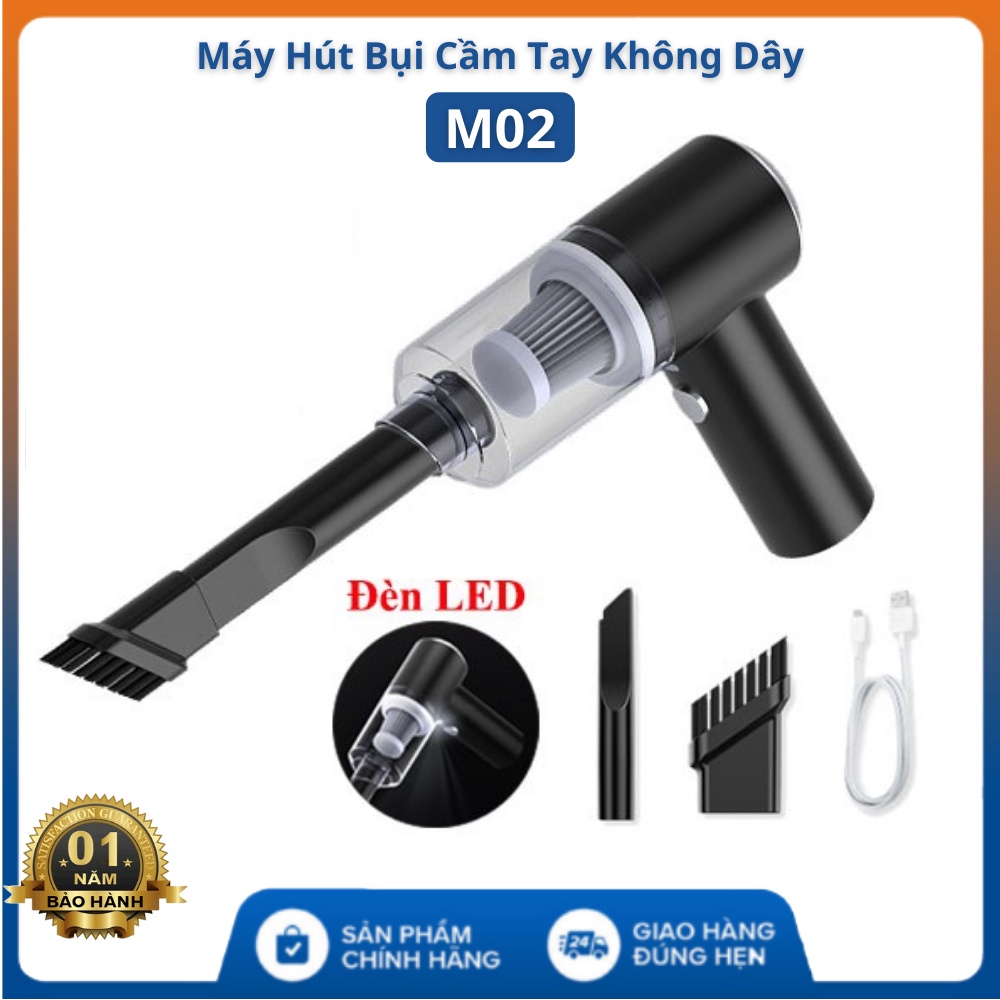 Máy hút bụi mini cầm tay không dây Aikesi M02 - Hút bụi giường nệm ô tô Công suất 120W, lực hút 6000Pa - bảo hành 12T