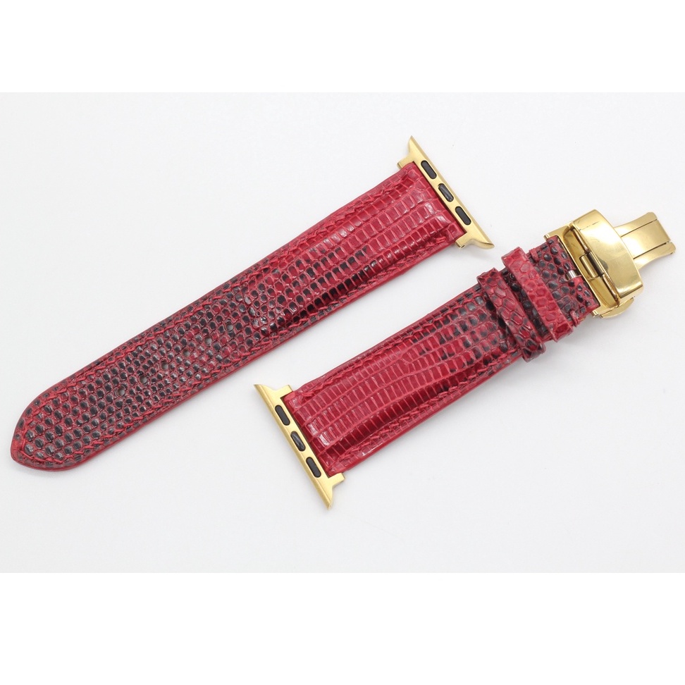 [Khóa Gập] Dây Đeo Thay Thế  Apple Watch Da Kỳ Đà Được Hoàn Thiện Thủ Công Phù Hợp Với Các Dòng Series 2,3,4,5,6,7,SE