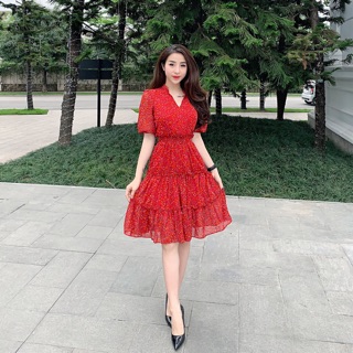 Váy lụa chun eo bồng bềnh, sang chảnh