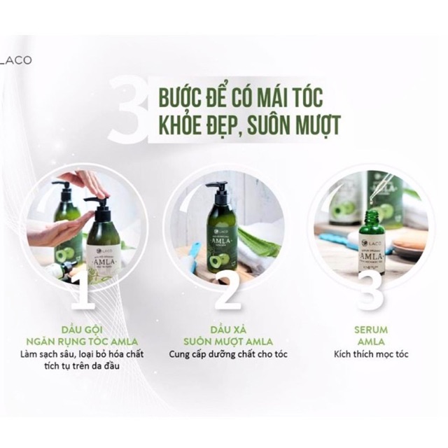 Dầu gội Xả Serum kích thích mọc tóc Organic AMLA Suôn Mềm 300ML Cho Tóc Mềm Mại Óng Mượt