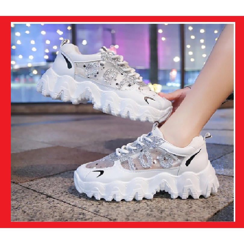 Giày Nữ - Giày thể thao Ulzzang Nữ Đế Sóng Lưới Nhũ 700 + Ảnh thật | BigBuy360 - bigbuy360.vn