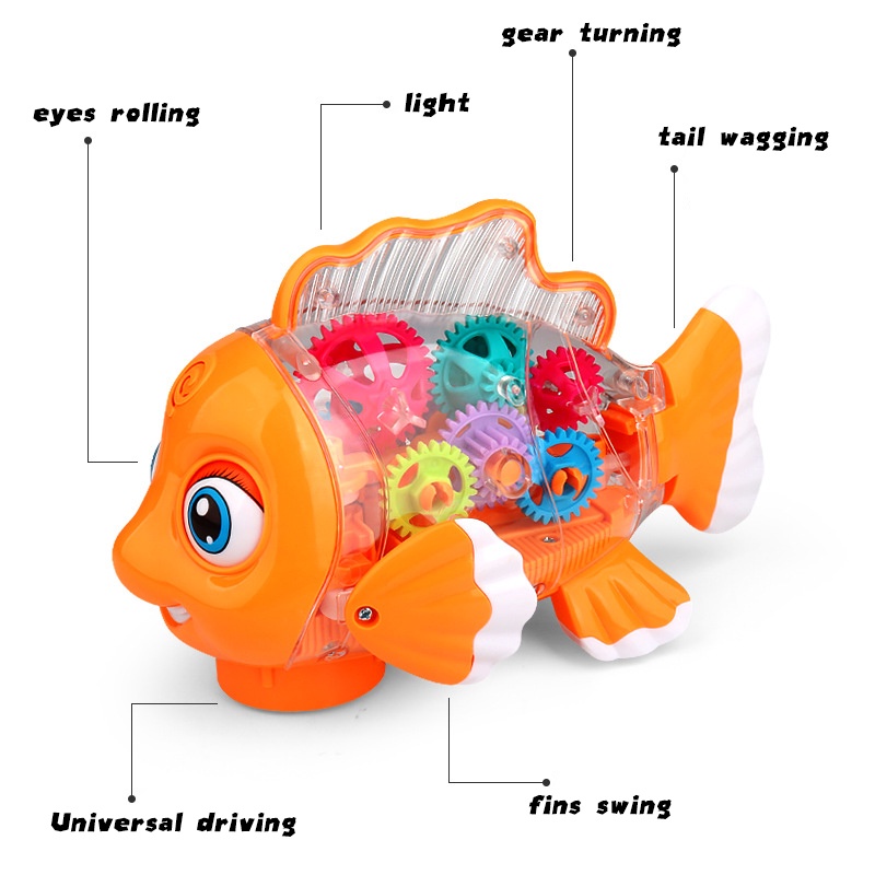 Đồ chơi chú cá điện tử ZHAN QI TOYS có thân trong suốt phát sáng độc đáo chất lượng cao