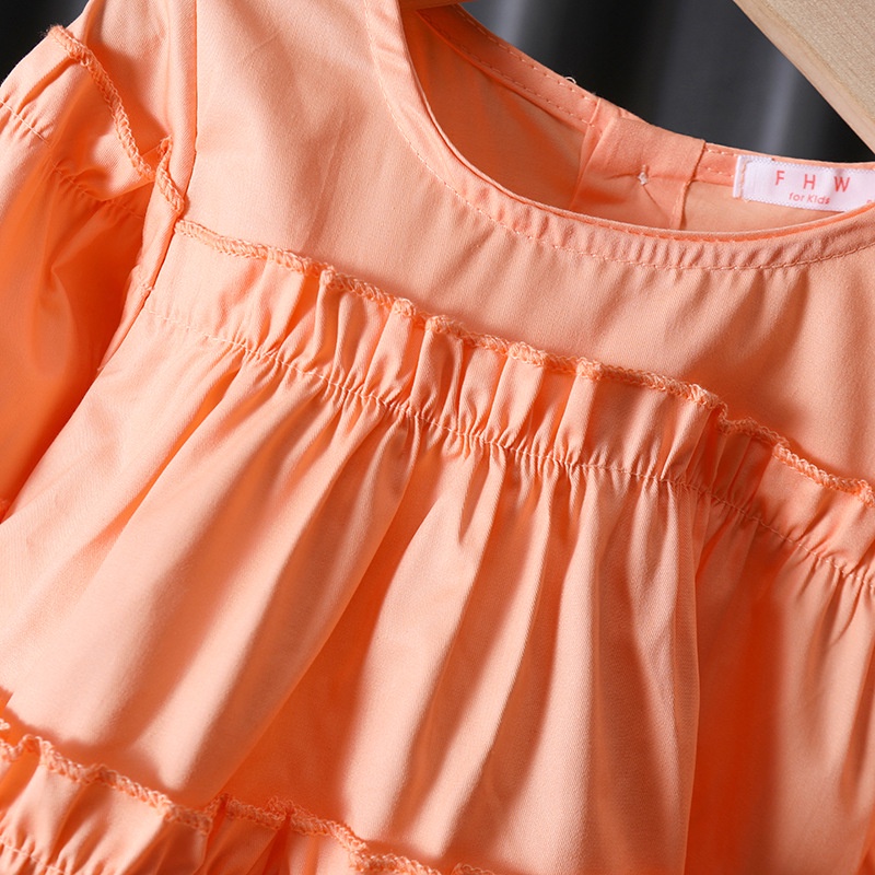 Áo Thun Cotton Tay Dài Màu Trơn Phong Cách Hàn Quốc Thời Trang Xuân Thu Cho Bé Gái