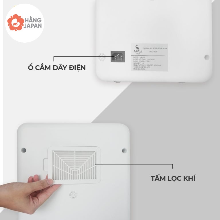 Máy tiệt trùng sấy khô UVC Moazbebe MB038 18 lit, bảo quản bình sữa, phu kiện - BH 12 tháng chính hãng
