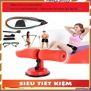 [ Siêu Sale ] DỤNG CỤ TẬP CƠ BỤNG TẠI NHÀ EO THON + DÂY KÉO ĐA NĂNG TOÀN THÂN, Dây Kéo Đàn Hồi, Dây Thể Dục Cao Cấp