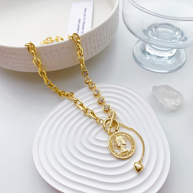 Dây Chuyền Kim Loại Mặt Đồng Xu Thời Trang Sang Trọng 19A1393