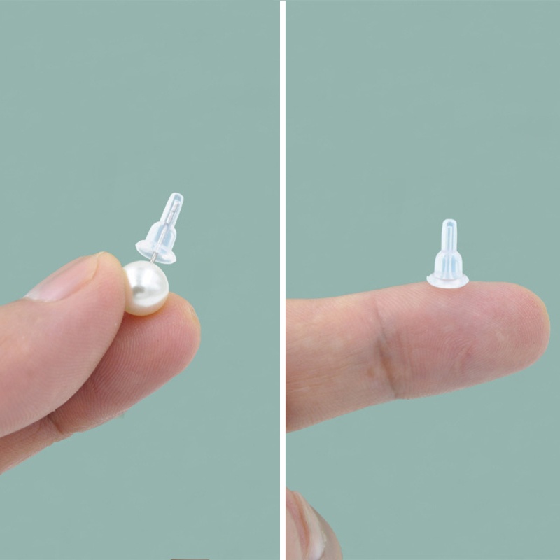 Set 50 Miếng Đệm Cao Su Silicon Mềm Trong Suốt Chống Trượt An Toàn Cho Bông Tai / Trang Sức