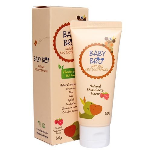 Kem đánh răng cho bé hữu cơ Baby Bro (Hàn Quốc), kem đánh răng nuốt được vị trái cây cho bé từ 6 tháng tuổi