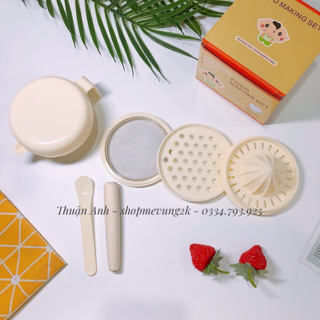 Bộ chế biến ăn dặm chày gỗ