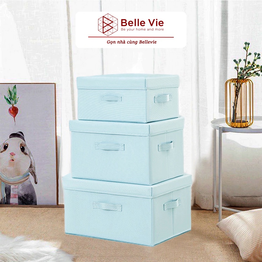 Hộp Đựng Quần Áo Có Nắp Rời BELLEVIE Hộp Vải Đựng Quần Áo Hàng Xuất Khẩu Không Mùi HVNR