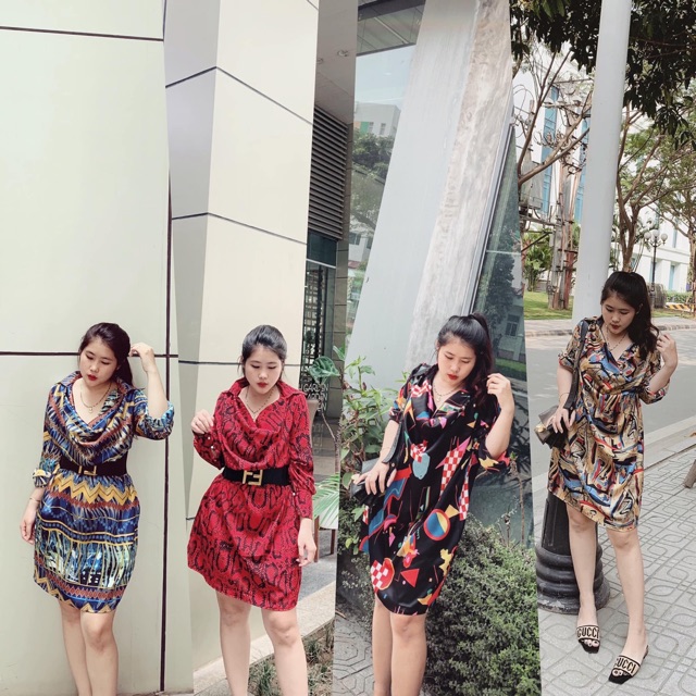 Váy lụa cổ đổ
