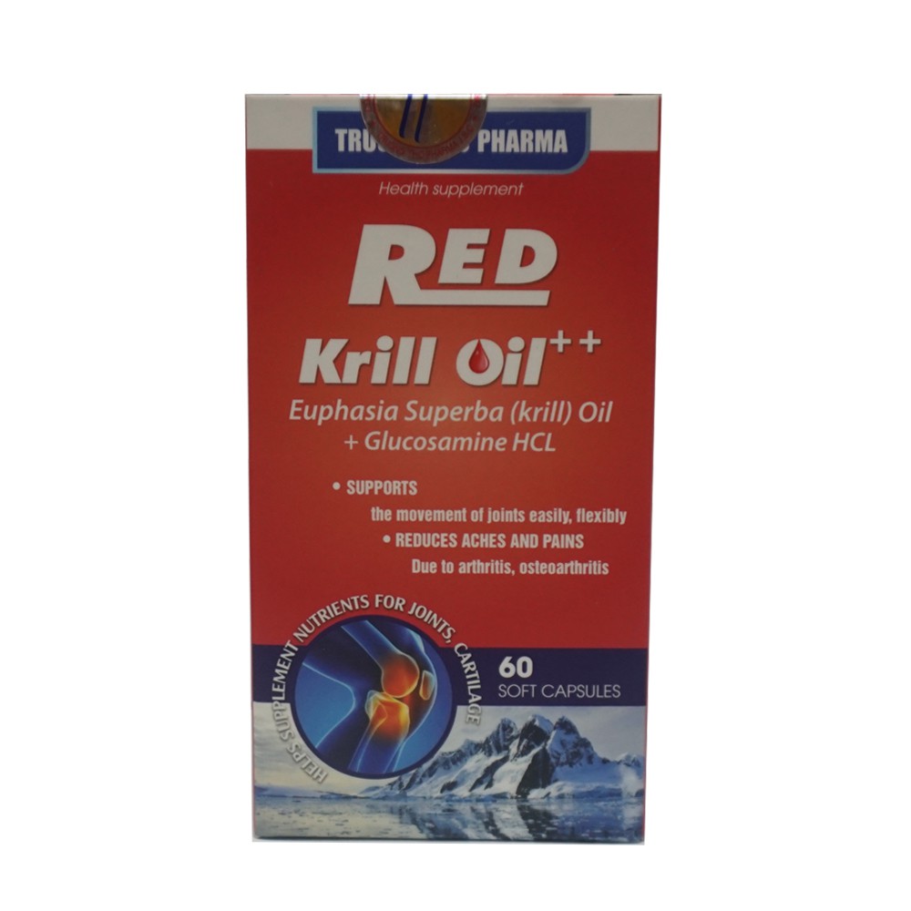 Thực phẩm bảo vệ sức khỏe RED Krill Oil ++ giúp tăng cường dịch khớp, tái tạo sụn khớp - Trường Thọ Pharma hộp 60 viên
