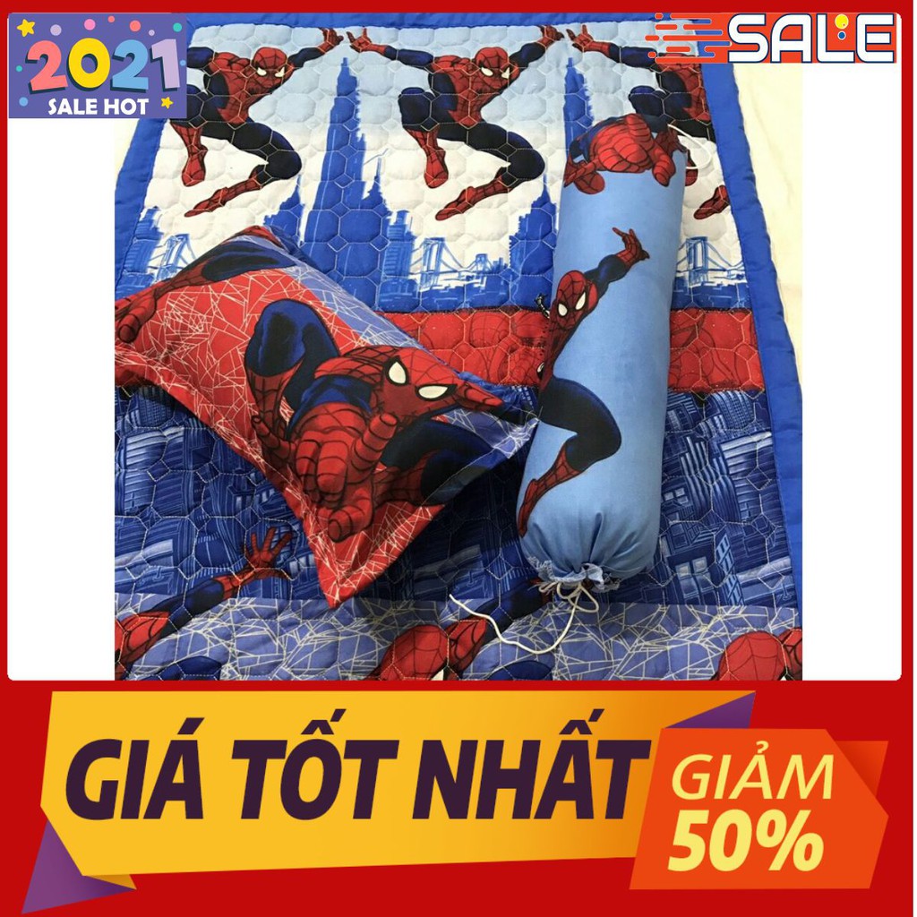 Free ship 99k Set chăn hè kèm gối cho bé yêu hình Người Nhện