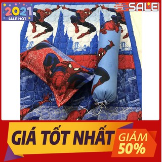 Free ship 99k Set chăn hè kèm gối cho bé yêu hình Người Nhện