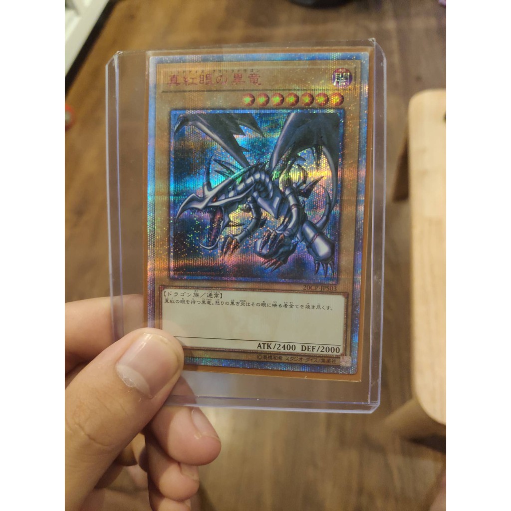 Lá bài thẻ bài Yugioh Red Eyes Black Dragon Rồng Đen Mắt Đỏ - 20th Secret Rare - Tặng bọc bài nhựa bảo quản