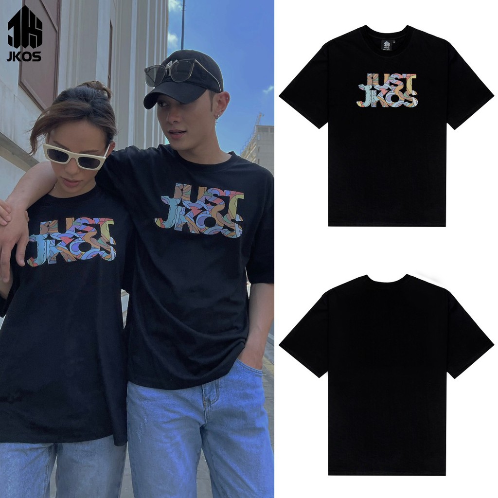 Áo thun tay lỡ JKOS JUST JKOS Unisex cho nam và nữ 100% Cotton form rộng áo tay lỡ độc đáo