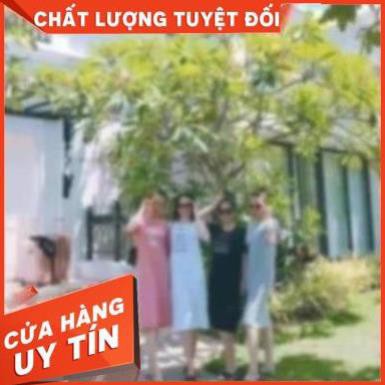 Váy đầm thun mãi có tay dáng suông Thái Lan chính hãng màu trắng Free size mặc hè thoáng mát thấm hút mồ hôi dễ phối đồ