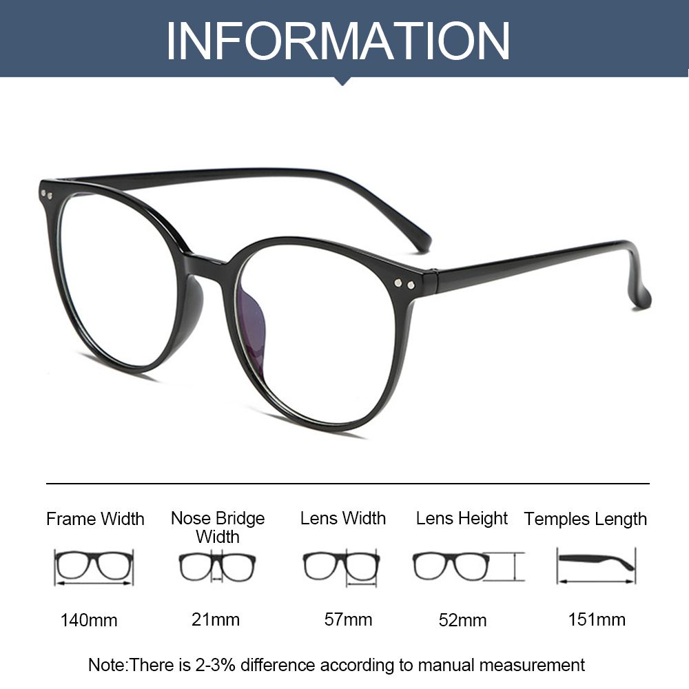 CLEVER Vintage Office Computer Goggles Oversized Anti Radiation Blue Light Blocking Glasses Round Frame Lightweight Fashion Clear Lens Anti Blue Light Glasses
