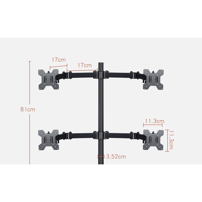 Giá Treo Màn Hình Máy Tính, Tivi-Tay Đỡ 4 Màn Hình 13-27 Inch MD6884-ML6884 | BigBuy360 - bigbuy360.vn
