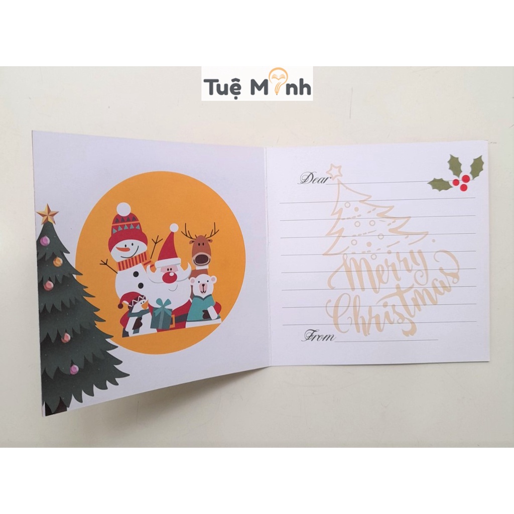 Thiệp chúc mừng tặng thầy cô 20/11, bạn bè bạn gái ngày giáng sinh, sinh nhật,cưới ... mẫu vuông gấp 12cm