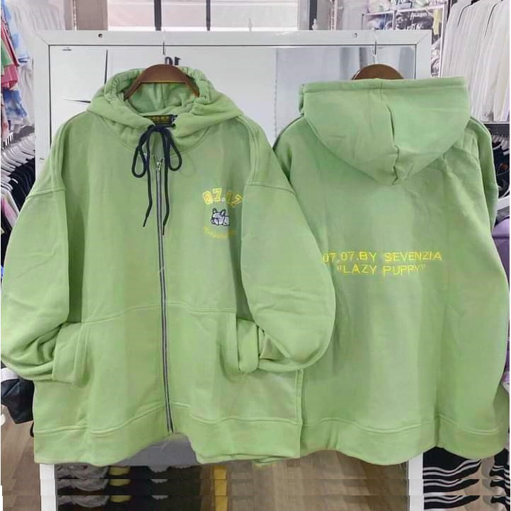 Áo khoác chống nắng có nón form rộng nam nữ ULZZANG style ❤️ HOODIE ZIP THÊU 07.07  VIVU123STORE   HOD135