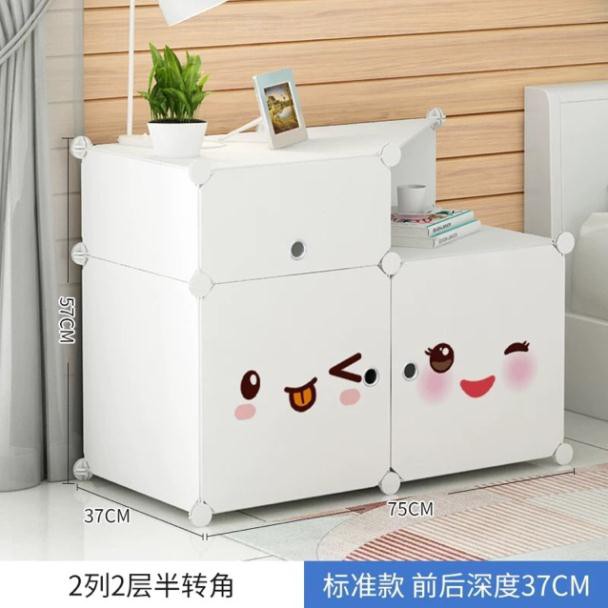 [XẢ KHO] TỦ NHỰA LẮP GHÉP MINI ĐẦU GIƯỜNG (2 Ô+ 1 Ô GIÀY+ 1 KỆ GÓC) ĐỂ ĐỒ ĐA NĂNG THÔNG MINH.