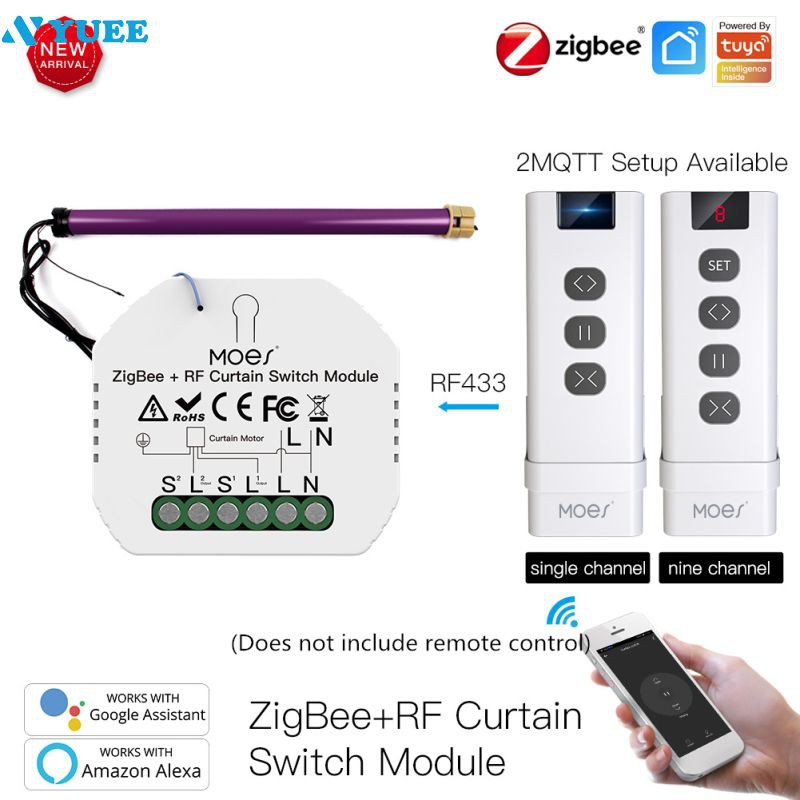 ☆☆ tuya ZigBee RF433 Smart Curtain Switch Module Motorized Roller Shutter Blinds Motor 2MQTT Work With Alexa Google Home 【YUEE】