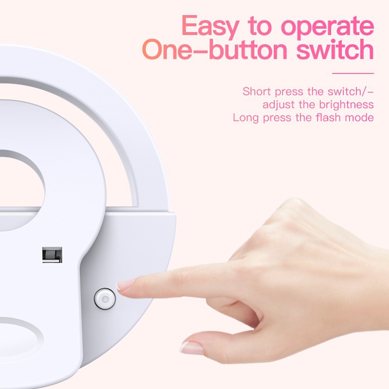 Đèn Led Selfie Kẹp Điện Thoại Chụp Ảnh Tự Sướng - Đèn Selfie Điện Thoại 3 Chế Độ Sáng