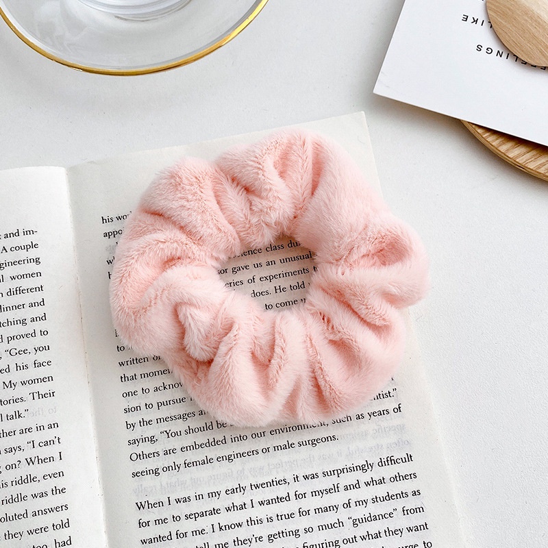 Dây buộc tóc scrunchies lông ngắn nhiều màu cực xinh