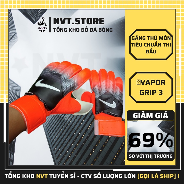 Găng tay thủ môn chuyên nghiệp Nike Tiempo, Bao tay bắt gôn cao cấp, ôm sát bàn tay - NVT.store.vn