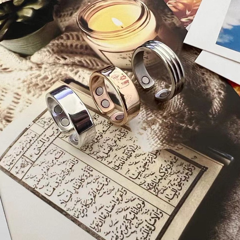 Nhẫn Thời Trang Nam Châm Mở 4 Cái Có Thể Điều Chỉnh Kích Thước Dành Cho Nam Và Nữ