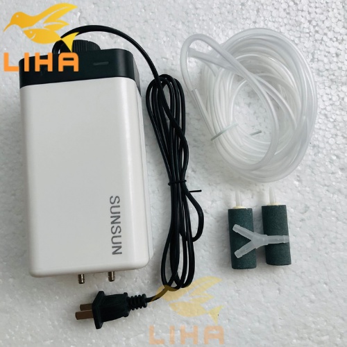 Máy Sủi Oxy 2 Vòi Sunsun CT-402 (4W-2x2.8Lít/Phút) - Máy Oxi Siêu Êm Cho Bể Cá