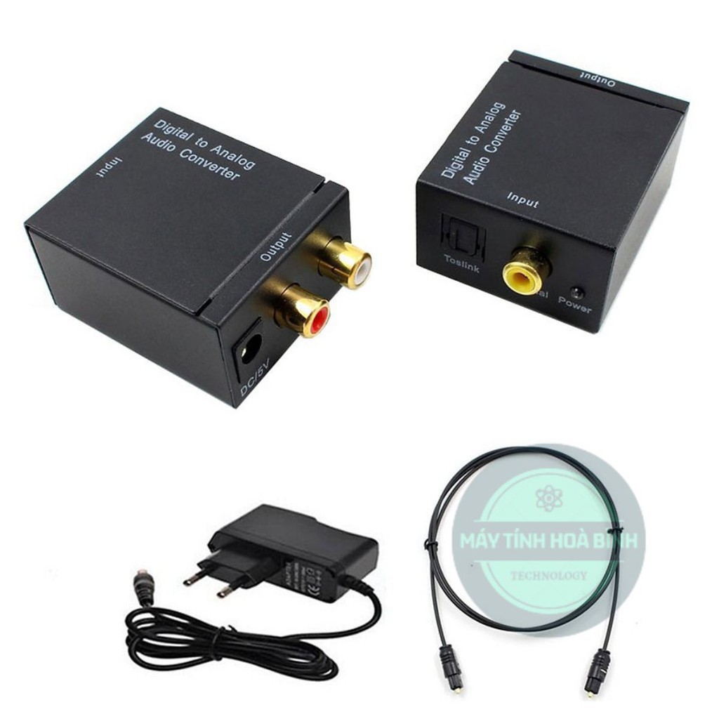 Bộ chuyển đổi tín hiệu quang Coaxial Optical sang AV RCA R L audio, cục to