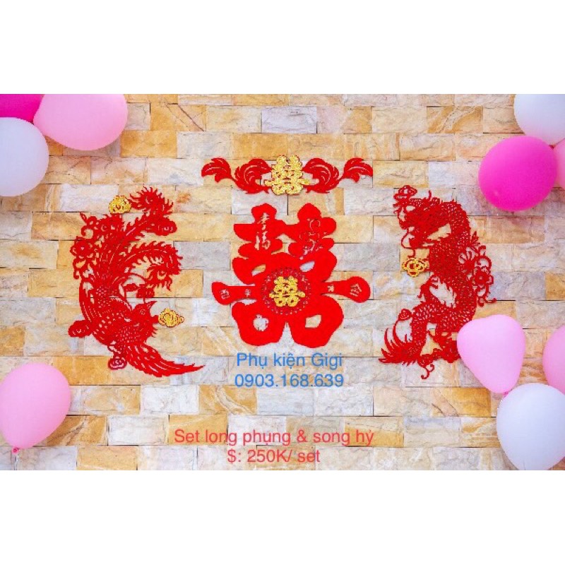 Lịch Sử Giá Set Long Phụng + Chữ Hỷ Dán Tường Cập Nhật 5/2023 - Beecost