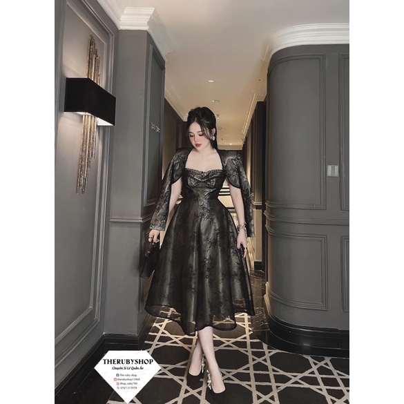 Đầm xoè kèm áo vét