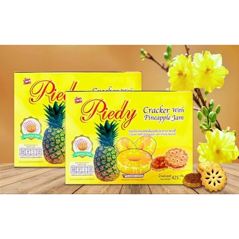 BÁNH QUY MỨT DỨA PIEDY HỘP 300G/ BÁNH DỨA THÁI LAN