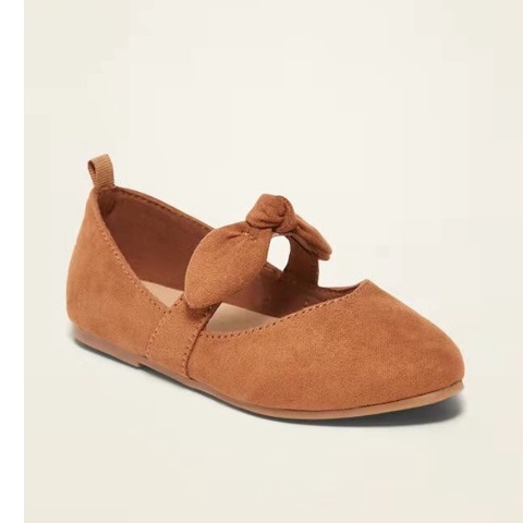 Giày bệt da lộn phối chun nơ (Hàng xuất khẩu)