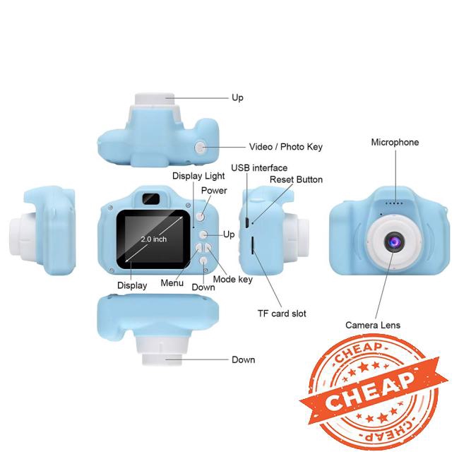 Máy ảnh kỹ thuật số mini 2.0 inch 8Mp 1080P hỗ trợ thẻ nhớ/ngôn ngữ tiếng Anh | BigBuy360 - bigbuy360.vn