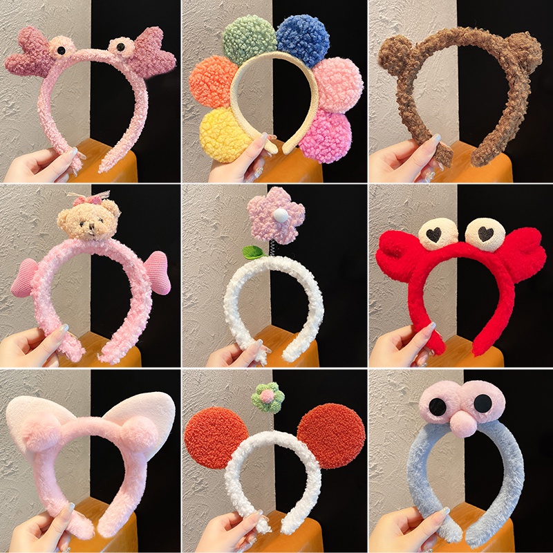 Băng đô cài tóc phủ lông phong cách Hàn Quốc dễ thương thời trang cho nữ 2021