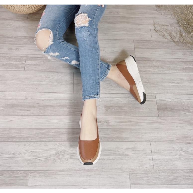 Slip on cắt laze da thật - 1082 LTN