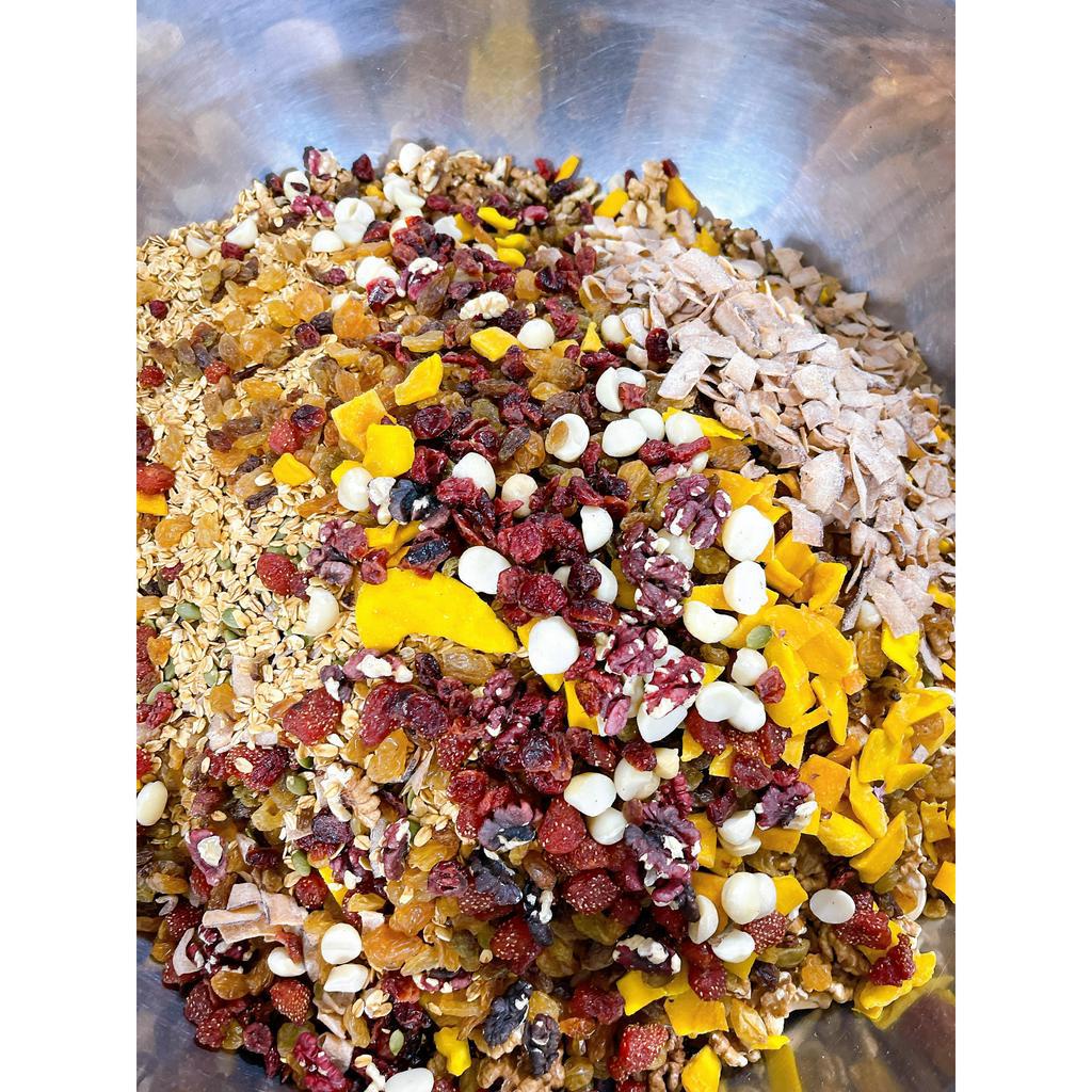 Granola Siêu hạt Macca ăn kiêng ngũ cốc giảm cân dinh dưỡng nhiều hương vị dinh dưỡng cho người tập gym, yoga, zumba