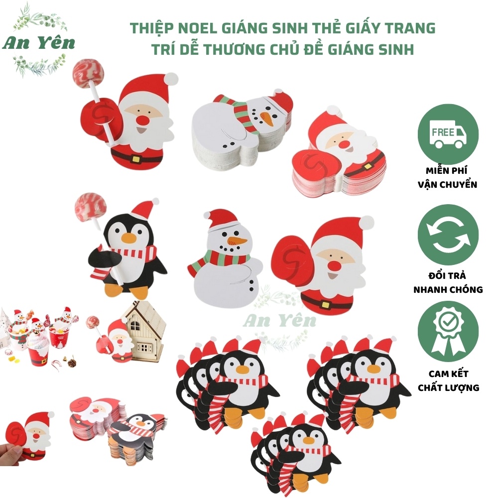 thiệp noel giáng sinh thẻ giấy trang trí dễ thương chủ đề giáng sinh